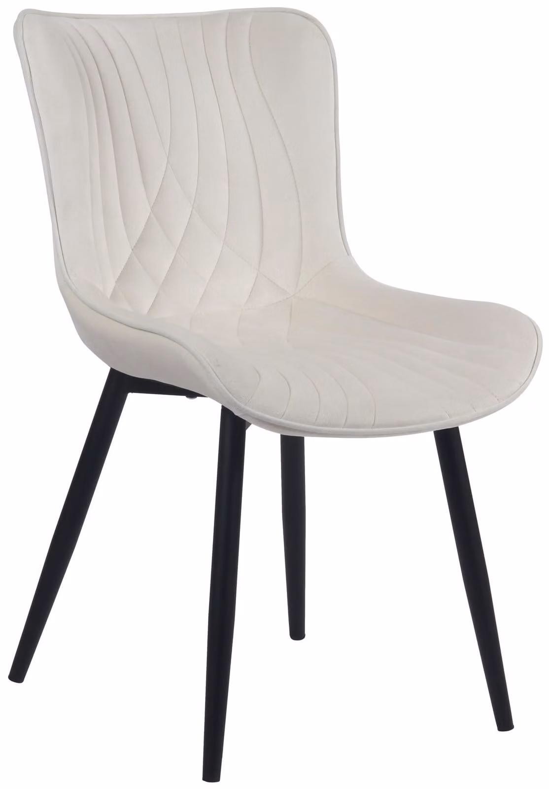 Sedia CLP, modello Brady, colore crema. Materiale: velluto