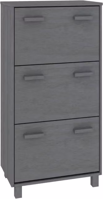 Scarpiera moderna in legno di pino e MDF grigio opaco per ingresso e soggiorno L: 59,5 cm, P: 35 cm, H: 117 cm – 1