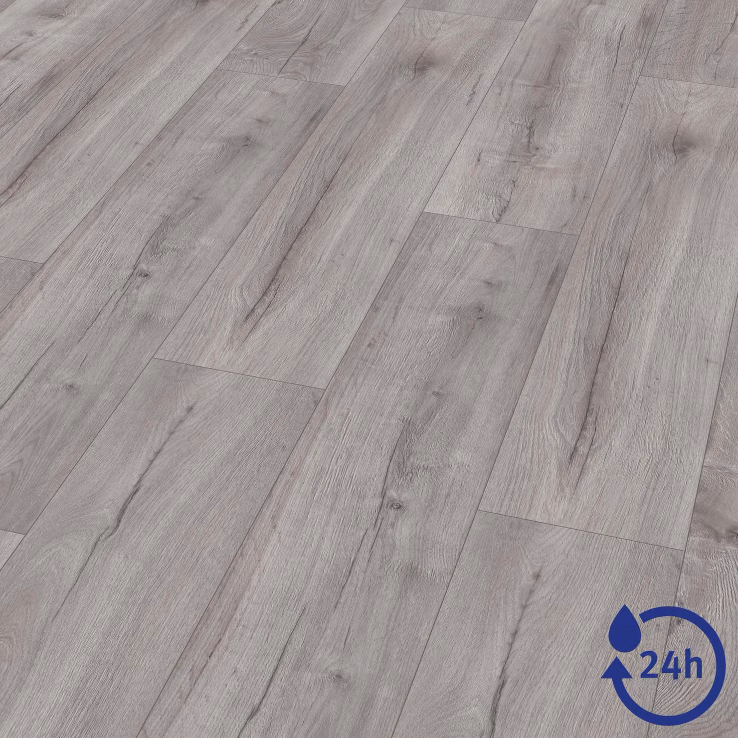 EGGER NatureSense* Pavimento laminato Aqua EL2156, finitura "Loja Eiche" (rovere Loja), colore grigio chiaro, dimensioni 1292x246x8 mm
