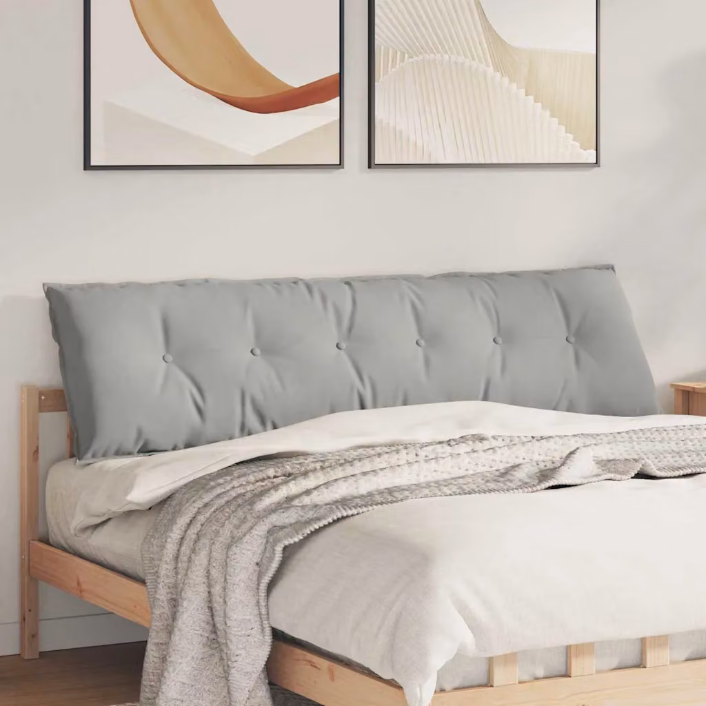 vidaXL Cuscino per Schiena Grigio con Rivestimento Rimovibile L: 180 cm, P: 50 cm