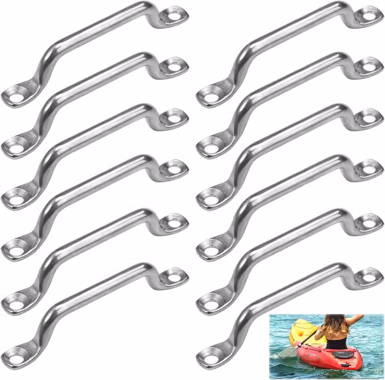 Piastre di fissaggio in acciaio inossidabile M5 x 75 mm, confezione da 12 pezzi, resistenti alla corrosione, adatte per imbarcazioni e kayak