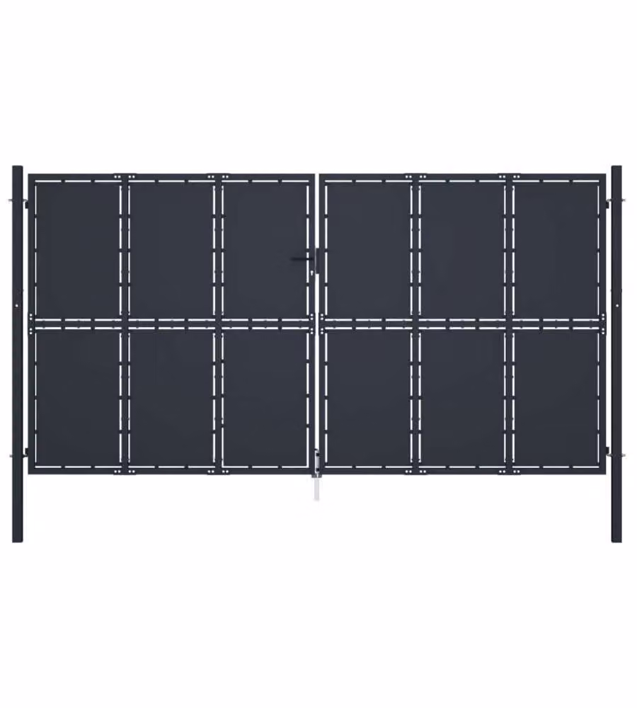 Cancello per Giardino in Acciaio 400x200 cm Antracite