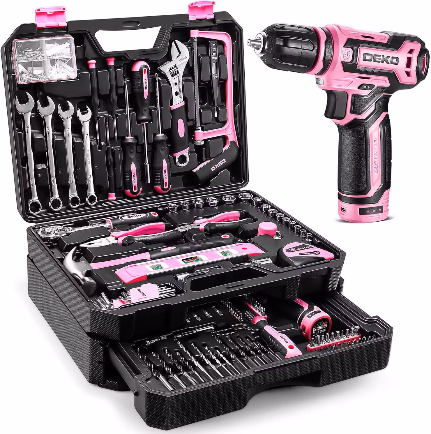 Set di utensili - Set di punte per trapano - Kit per bricolage - Utensili a batteria - Set per il fai-da-te - Completo, 238 pezzi