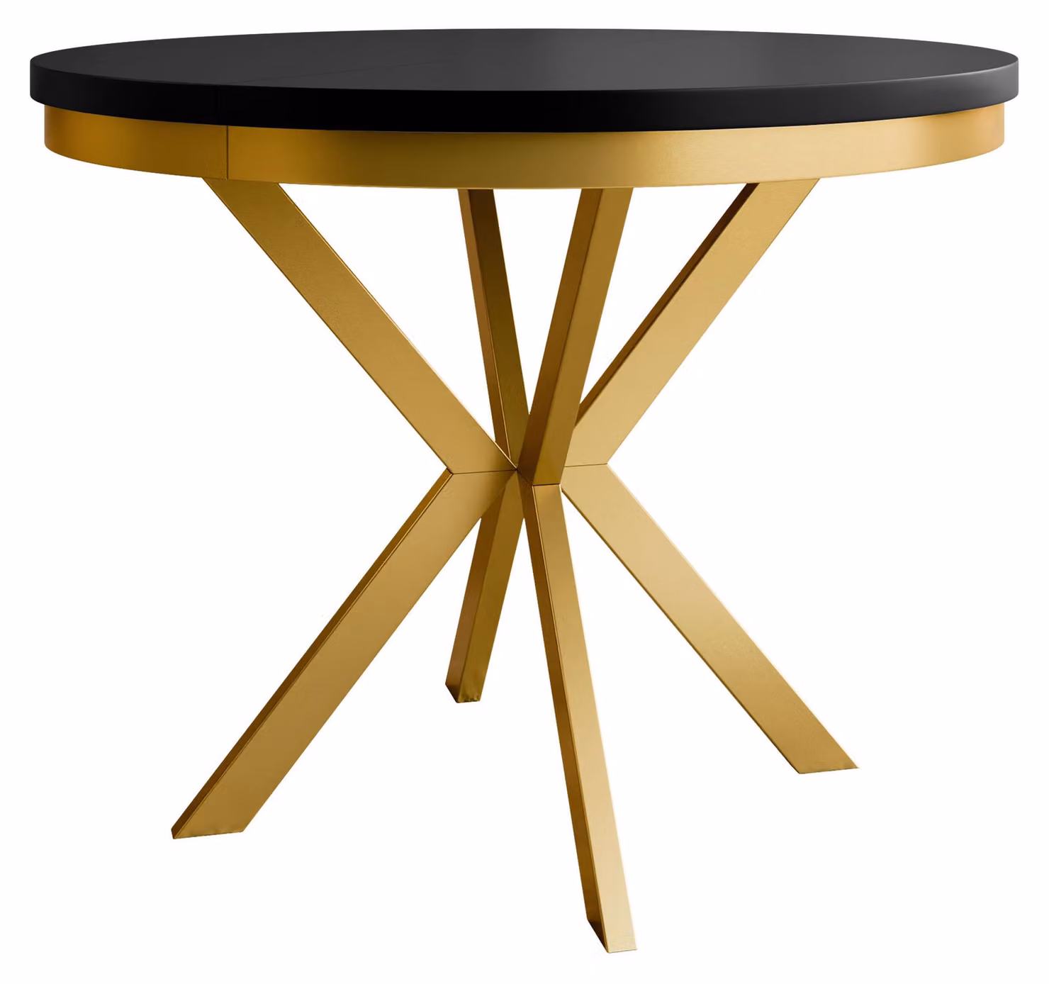 MIRJAN24 Tavolo Edder 120, tavolo da pranzo, gambe in acciaio (colore: oro / nero)
