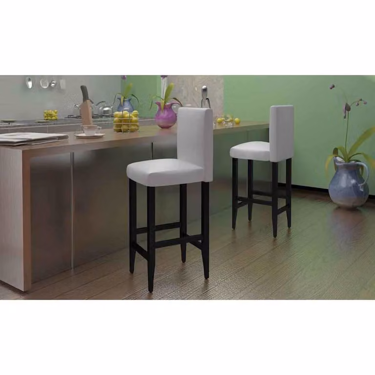 Set di 6 sgabelli da bar vidaXL in similpelle bianca