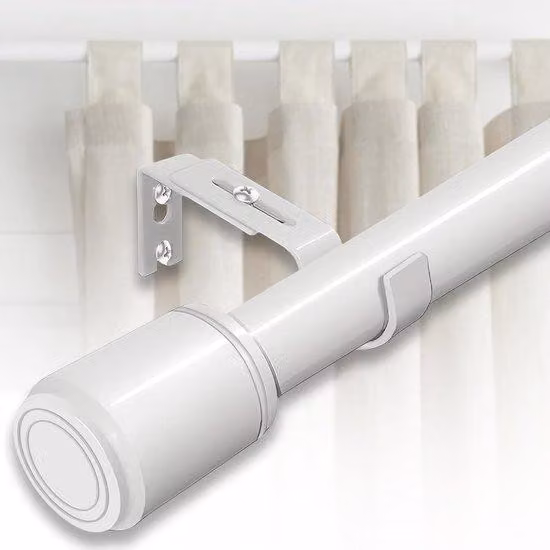 Set di aste telescopiche per camera da letto/soggiorno, 220-320 cm, 25 mm, bianco, estensibile