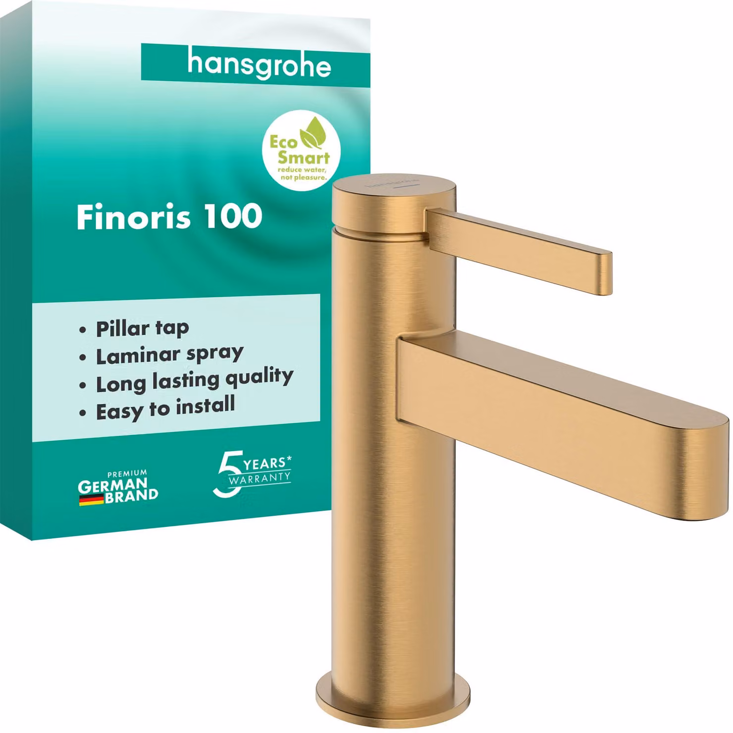 Miscelatore per lavabo Finoris, solo acqua fredda, altezza del beccuccio 92 mm, finitura bronzo spazzolato