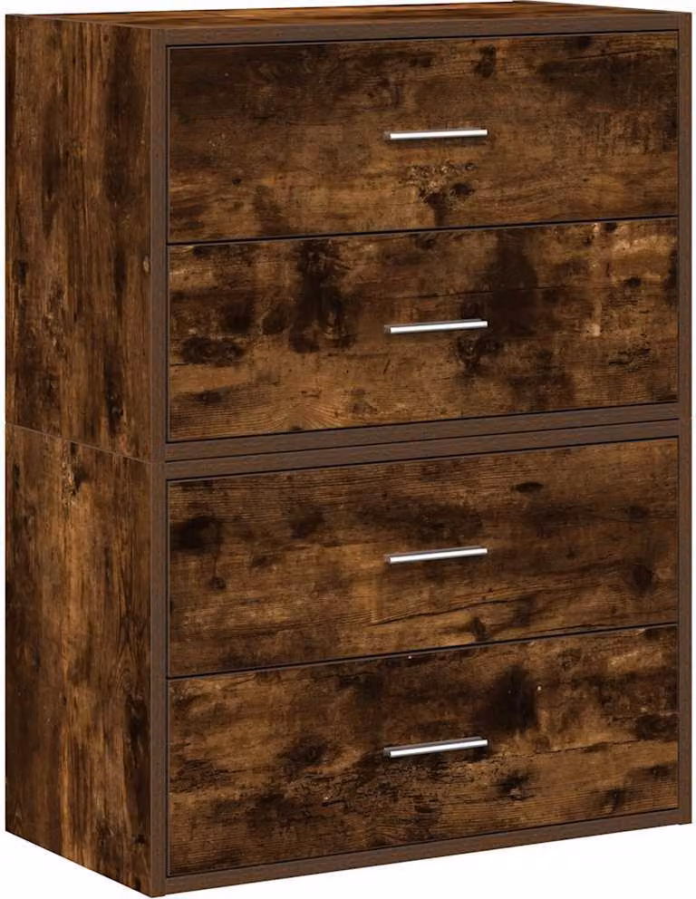 Armadi con 2 Cassetti 2 pz Rovere Fumo 60x31x40cm in Truciolato