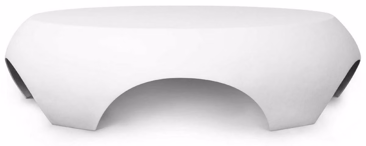 Casa Padrino Luxury Garden Table Matt White Ø 140 x H. 35 cm - Tavolino rotondo resistente alle intemperie - Mobili da giardino - Collezione Luxury