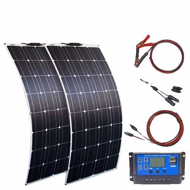 Set di pannelli solari, potenza 200W, sistema completo per la casa con regolatore, kit solare 200w