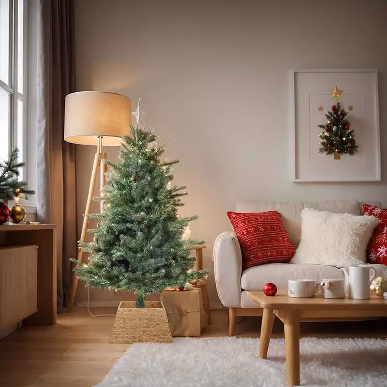 vidaXL Collare per Albero di Natale Quadrato Marrone 50 x 50 x 25 cm