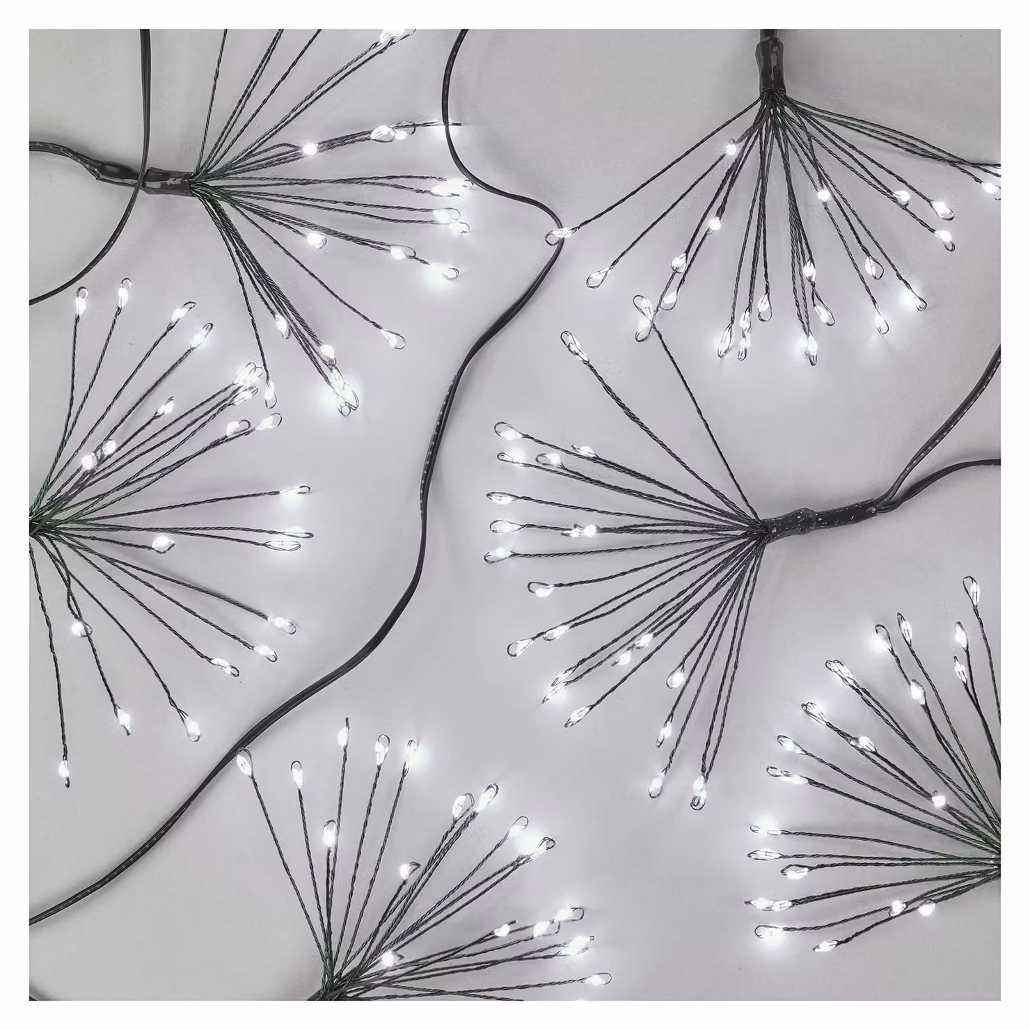 Catena luminosa a LED, 8 metri, luce bianca fredda, 450 micro-LED, con timer, per uso interno