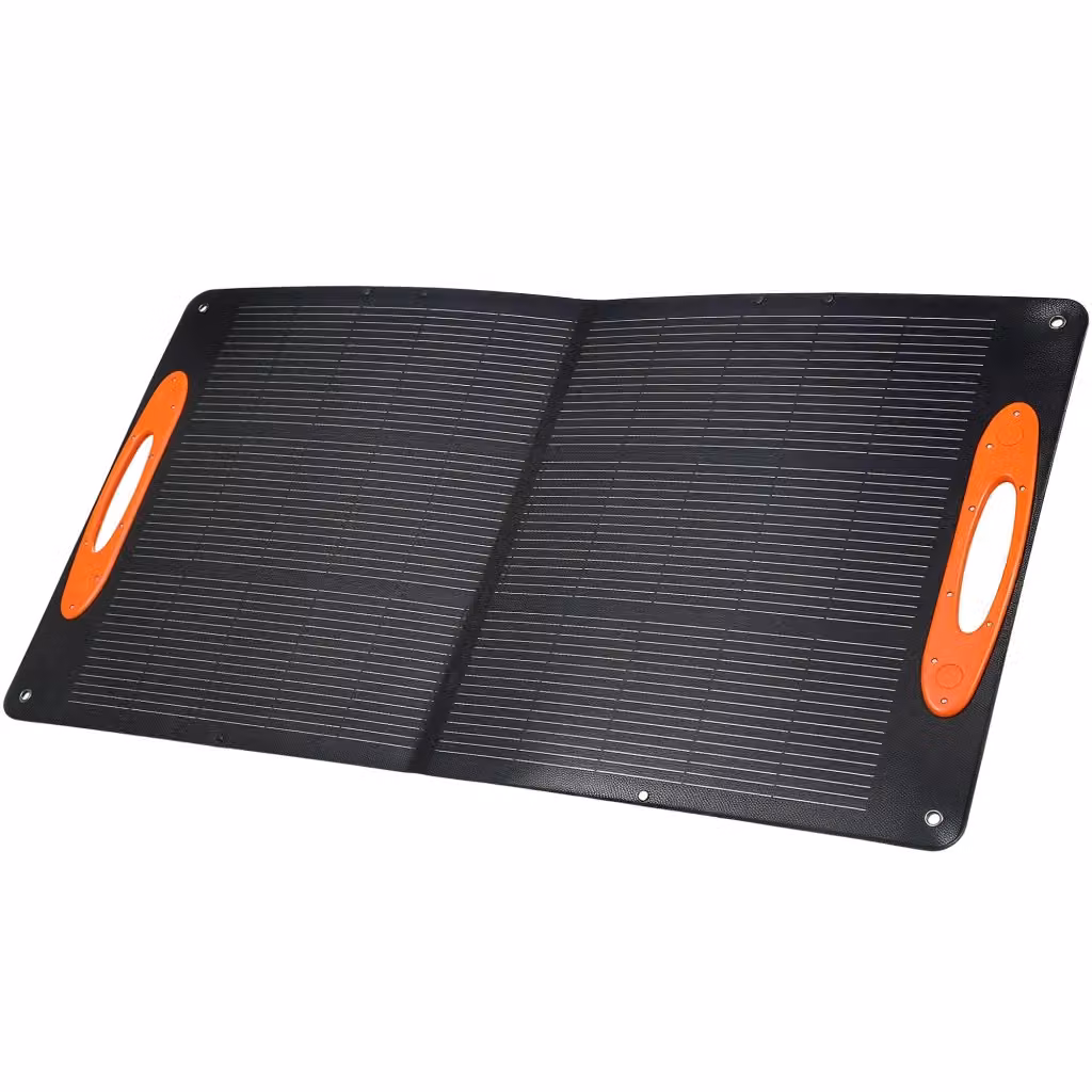Caricabatteria Solare Pieghevole Zephmum 100W Nero con porte USB-A e USB-C e certificazione IP67 – 2