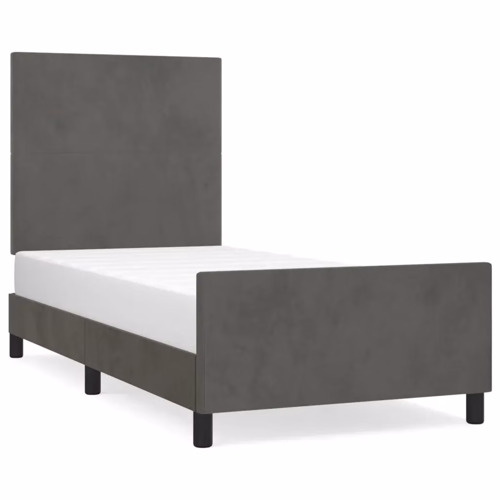 Struttura Letto Giroletto Design Mania in Velluto Grigio Scuro L/P/H: 200 x 80 x 30 cm – 2