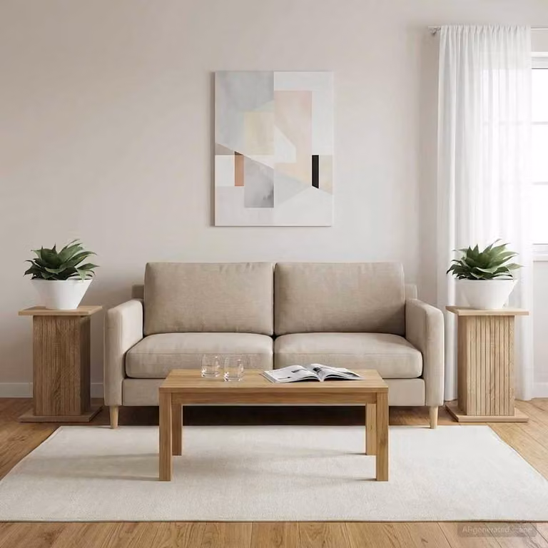 Set di 2 supporti per piante vidaXL in legno MDF colore marrone, L 30,5 cm x P 30 cm x H 43 cm