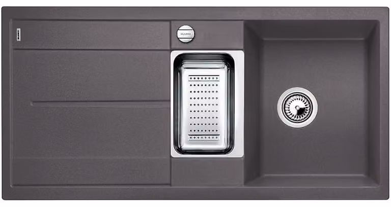 Blanco METRA 6 S-F lavello 990 x 490 mm rock grey 519118 1 lavello Con scolapiatti Con vasca per avanzi Ciotola a destra