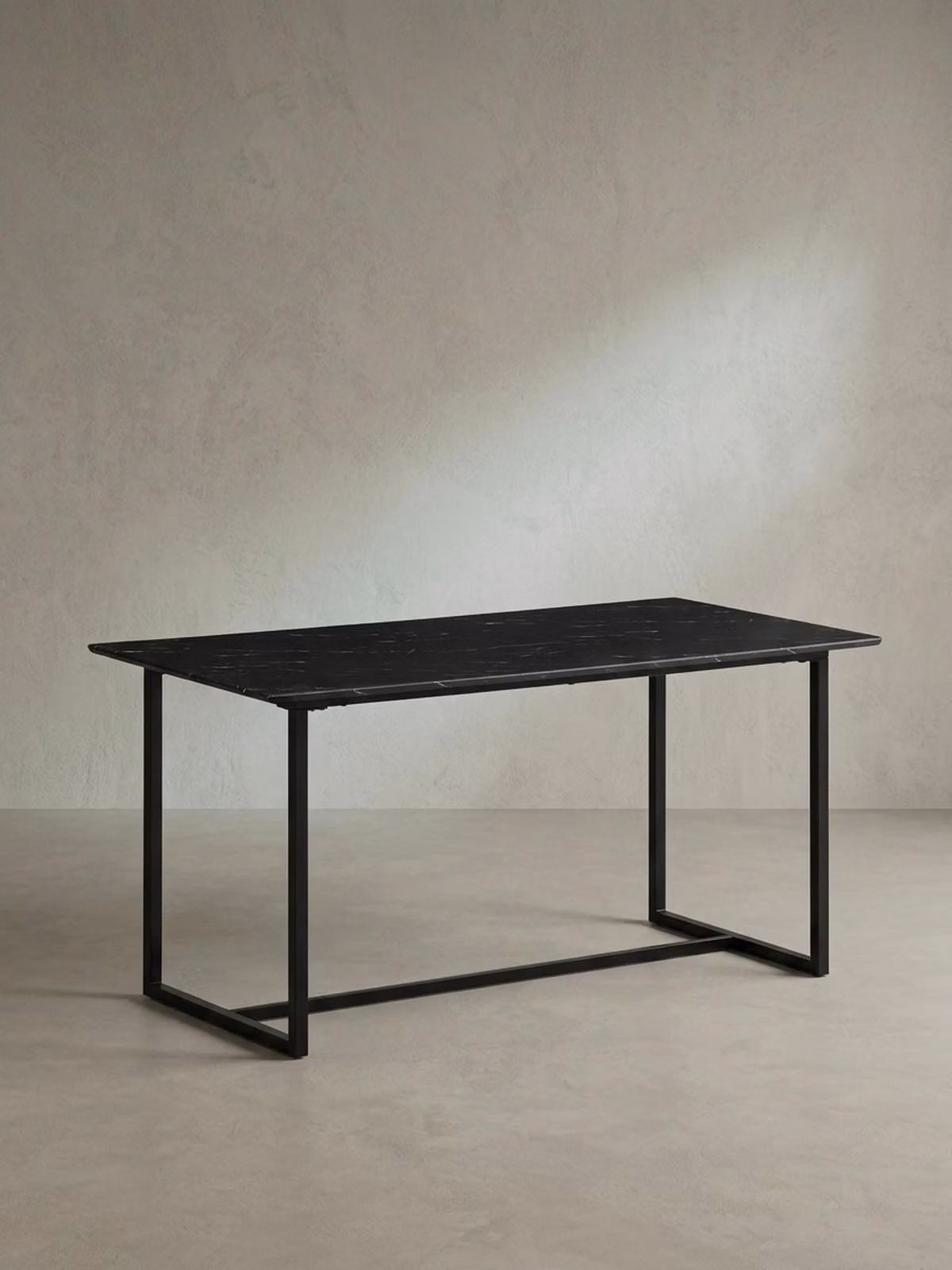 Tavolo da pranzo 160x80x76 cm Tavolo da cucina nero effetto marmo Moderno, Tavolo da pranzo grande, Tavolo da pranzo rettangolare, Tavolo da pranzo con gambe in metallo