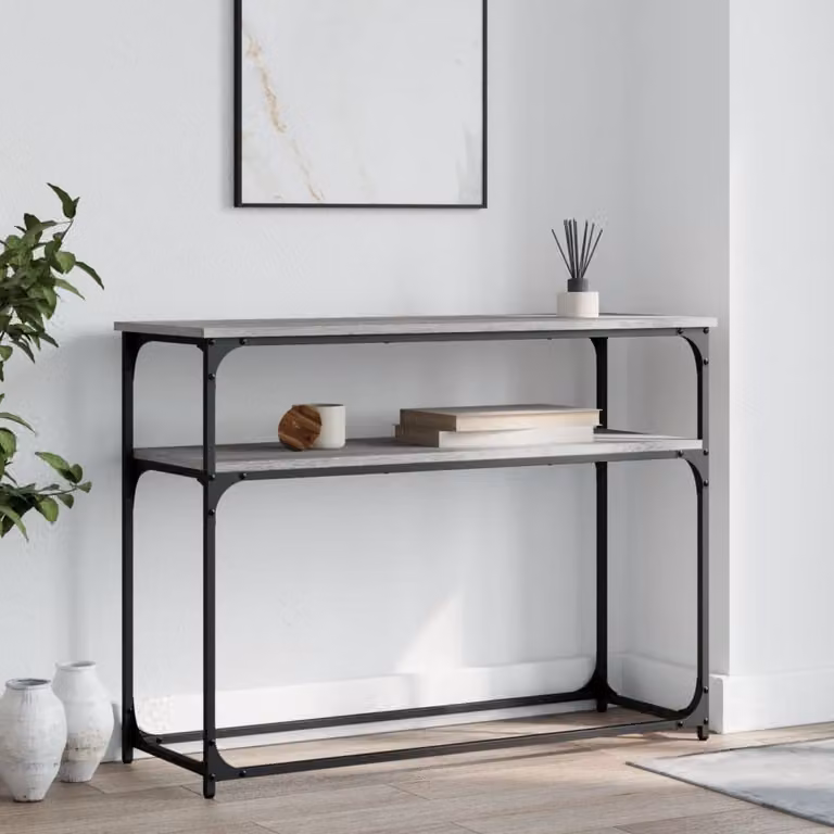 vidaXL Tavolino Consolle Grigio Sonoma in Legno Multistrato, L 100 cm x P 35,5 cm x H 75 cm