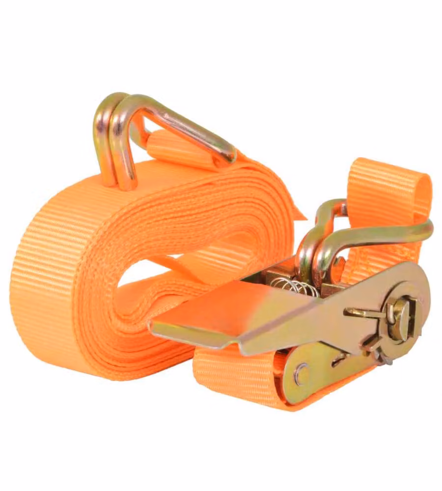 Cinghie d'Ancoraggio 4 pz a Cricchetto 0,4 T 6mx25mm Arancione