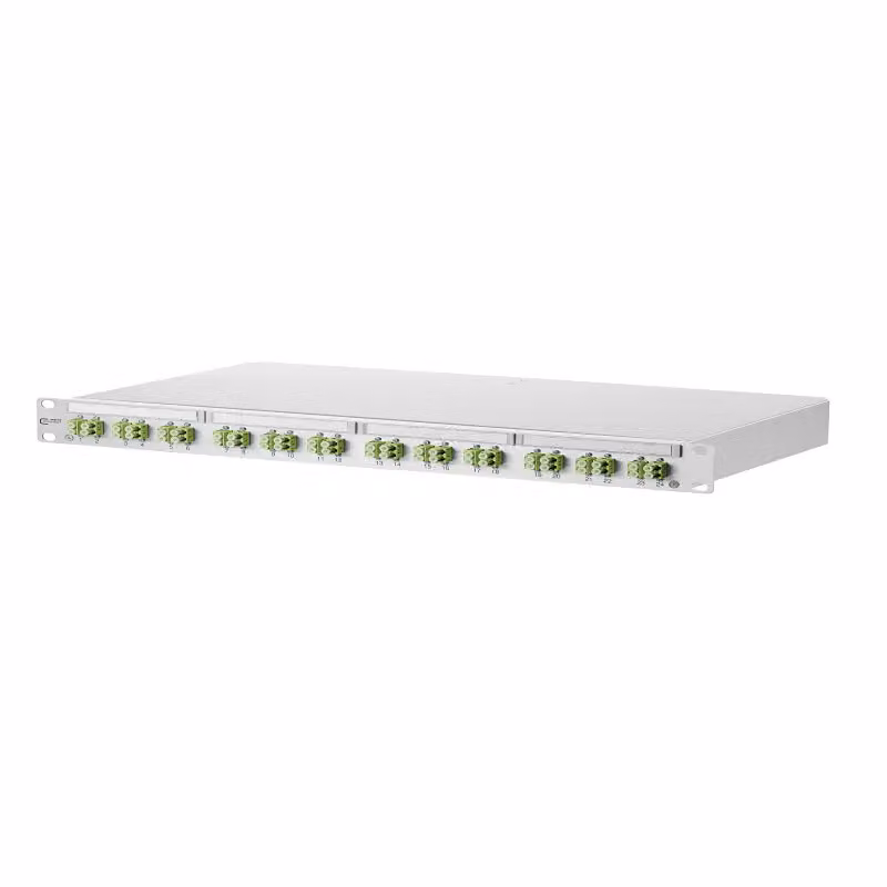 Metz Connect OpDAT PF Pannello di permutazione VIK 24xLC-D (verde lime), OM5, grigio 1502007M24-E