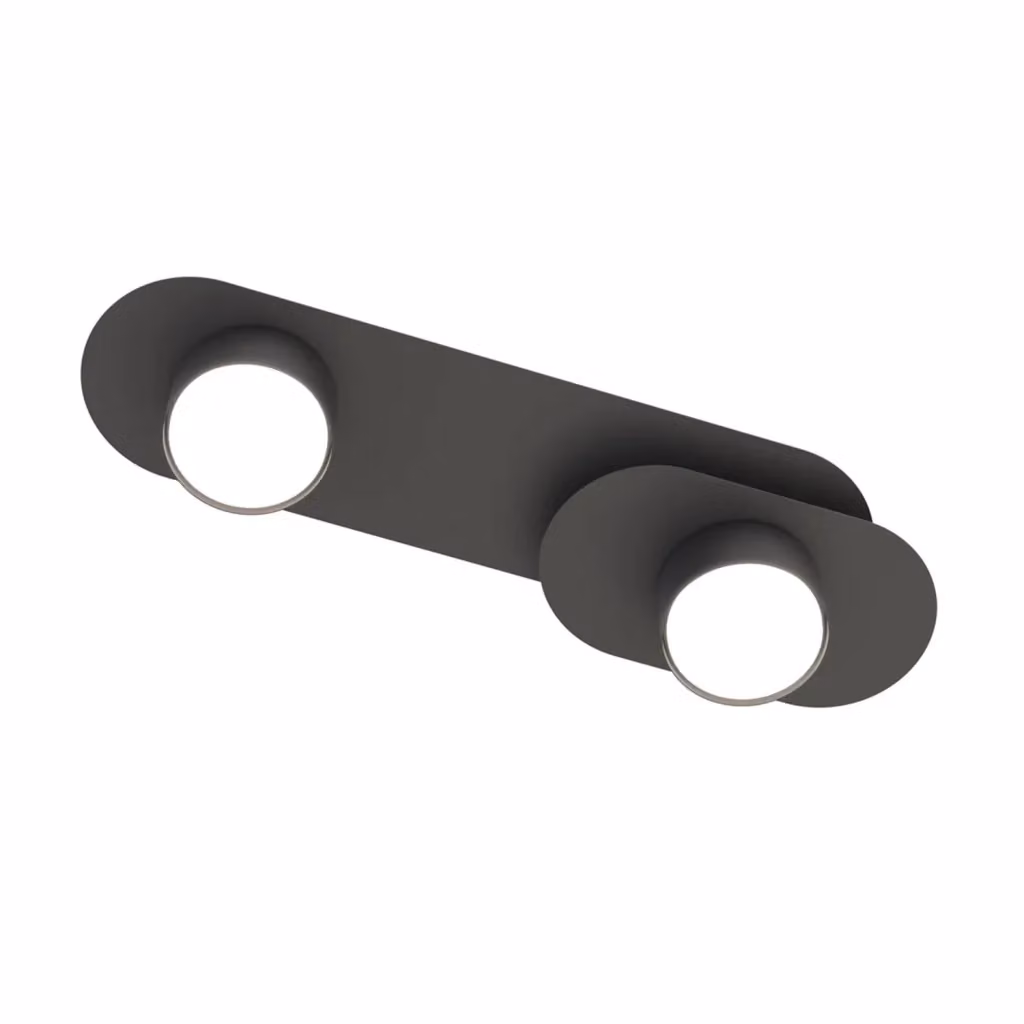Plafoniera Minimal Wotan Luceart-Classic in Acciaio Nero con 2 Luci GX53 – 2
