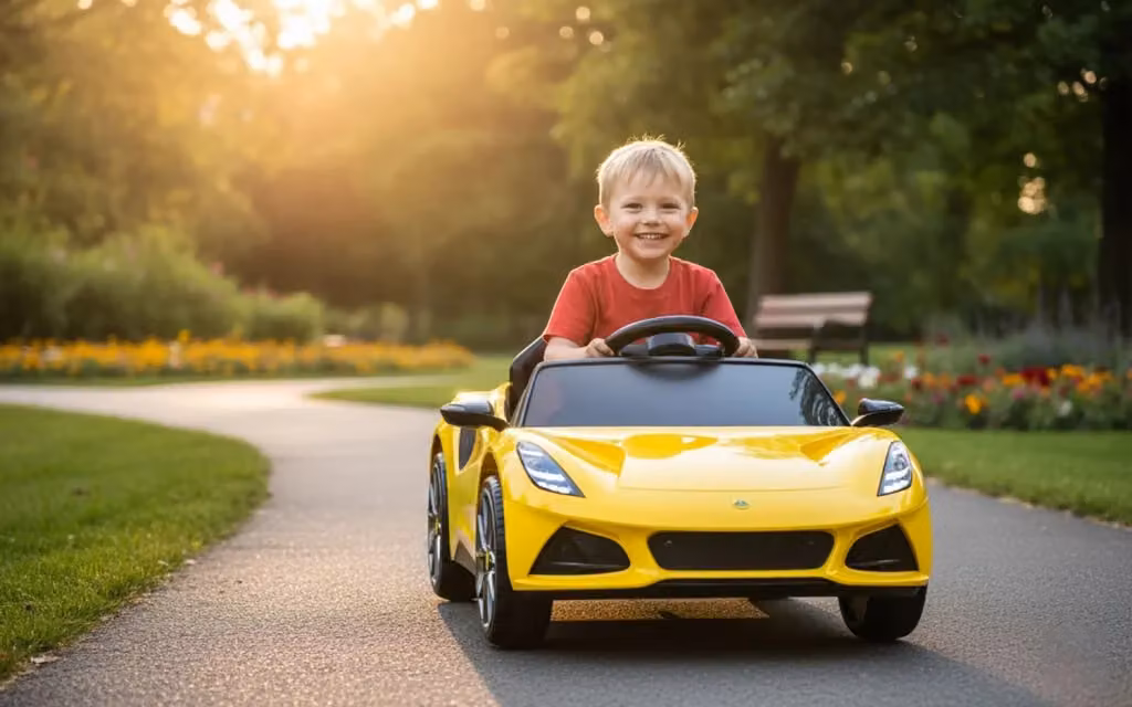 Macchina Elettrica per Bambini Lotus Emira 12V Gialla e Nera con Batteria Ricaricabile e Effetti Luce e Suono – 2