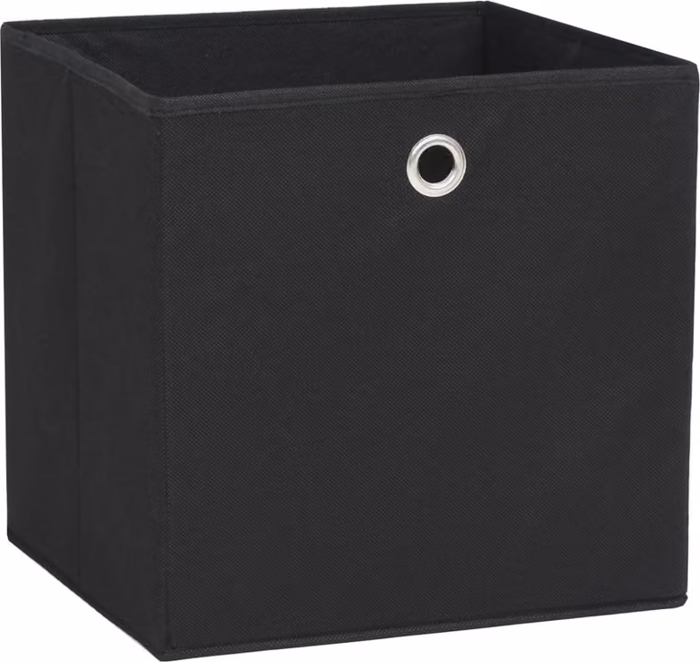 vidaXL Scatole portaoggetti 4 pz. Tessuto non tessuto 28x28x28 cm Nero