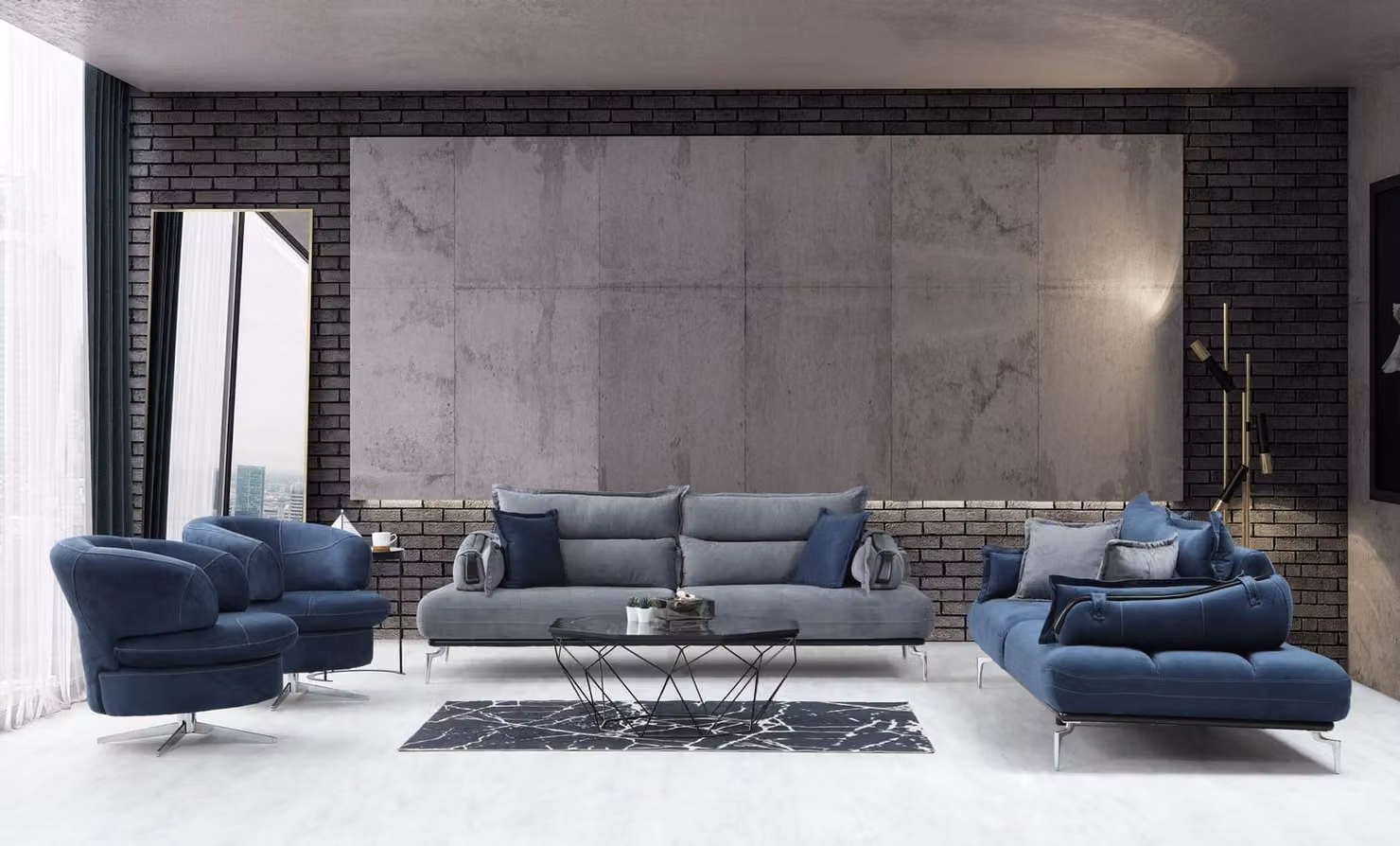 Stilvoll Sofagarnitur 3+3+1+1 Sitzer Designer Wohnzimmer Set von 4tlg
