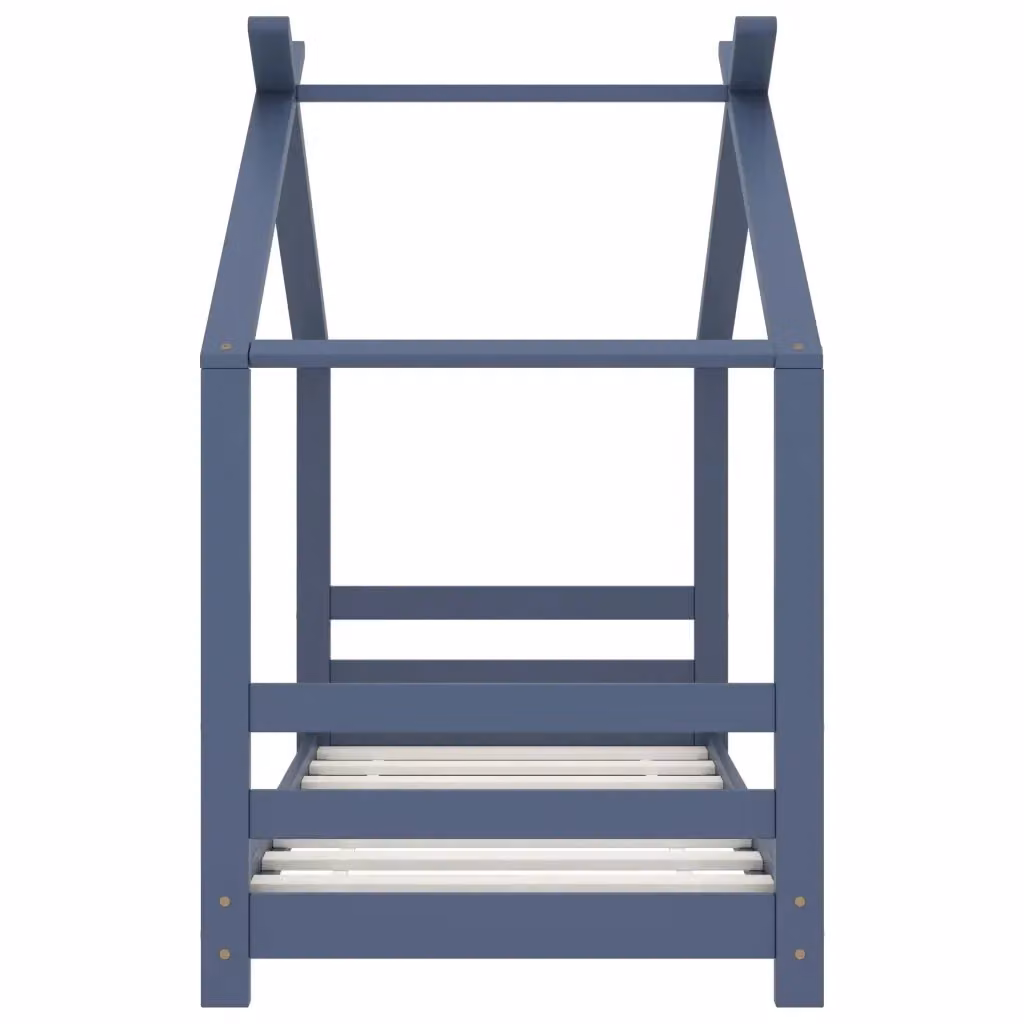 Giroletto per bambini vidaXL in legno massello di pino, grigio o blu, L 70 cm x P 140 cm – 2