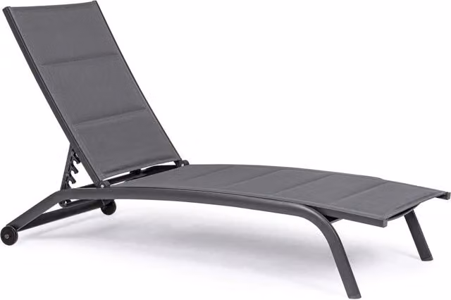 Lettino Prendisole da Giardino 61x192x96 cm con Ruote in Alluminio Antracite