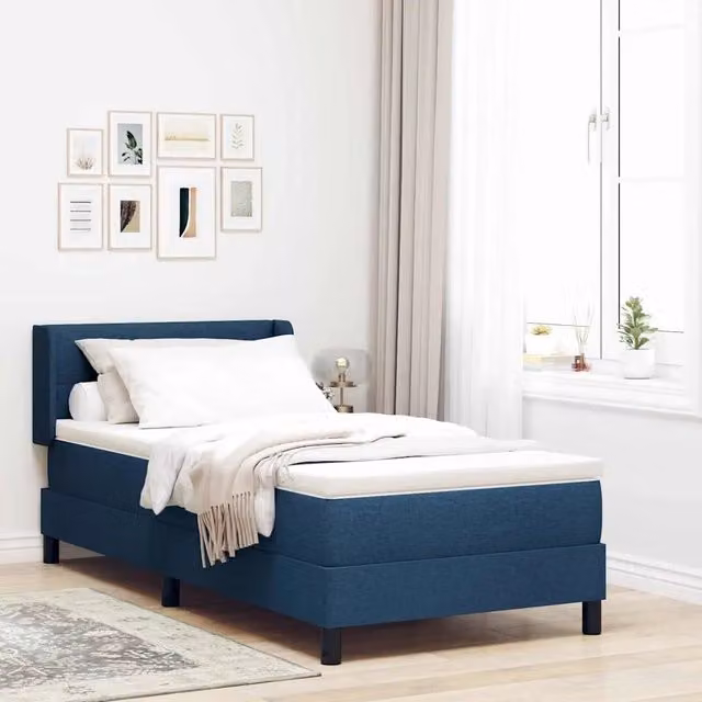 Letto a molle con testiera vidaXL in tessuto blu L: 200 cm, P: 80 cm, H: 80 cm – 1