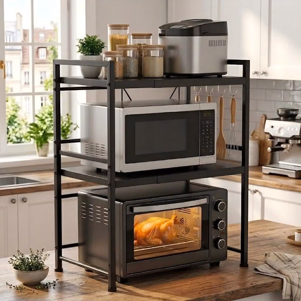 Ripiani magnetici, 3 livelli, estraibili, salvaspazio, ideali per cucine piccole
