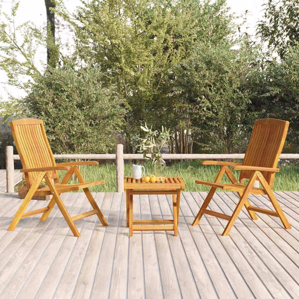 Set Salotto da Giardino vidaXL in Legno Massello di Teak Marrone 3 Pezzi