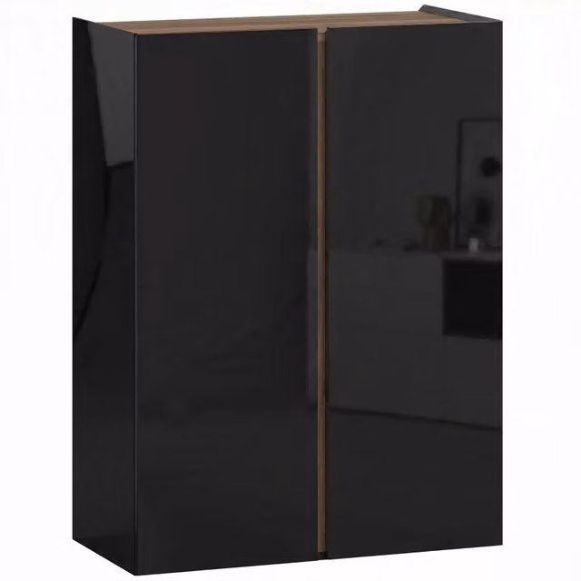 Scarpiera con apertura silenziosa di sicurezza, 6 ripiani, design senza maniglie, nero lucido