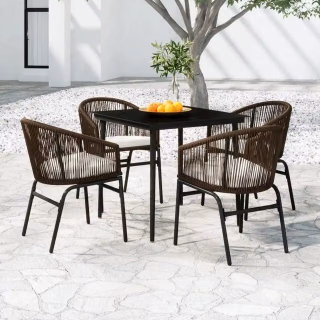 Set Mobili da Pranzo per Giardino 5 pz Marrone 3099246