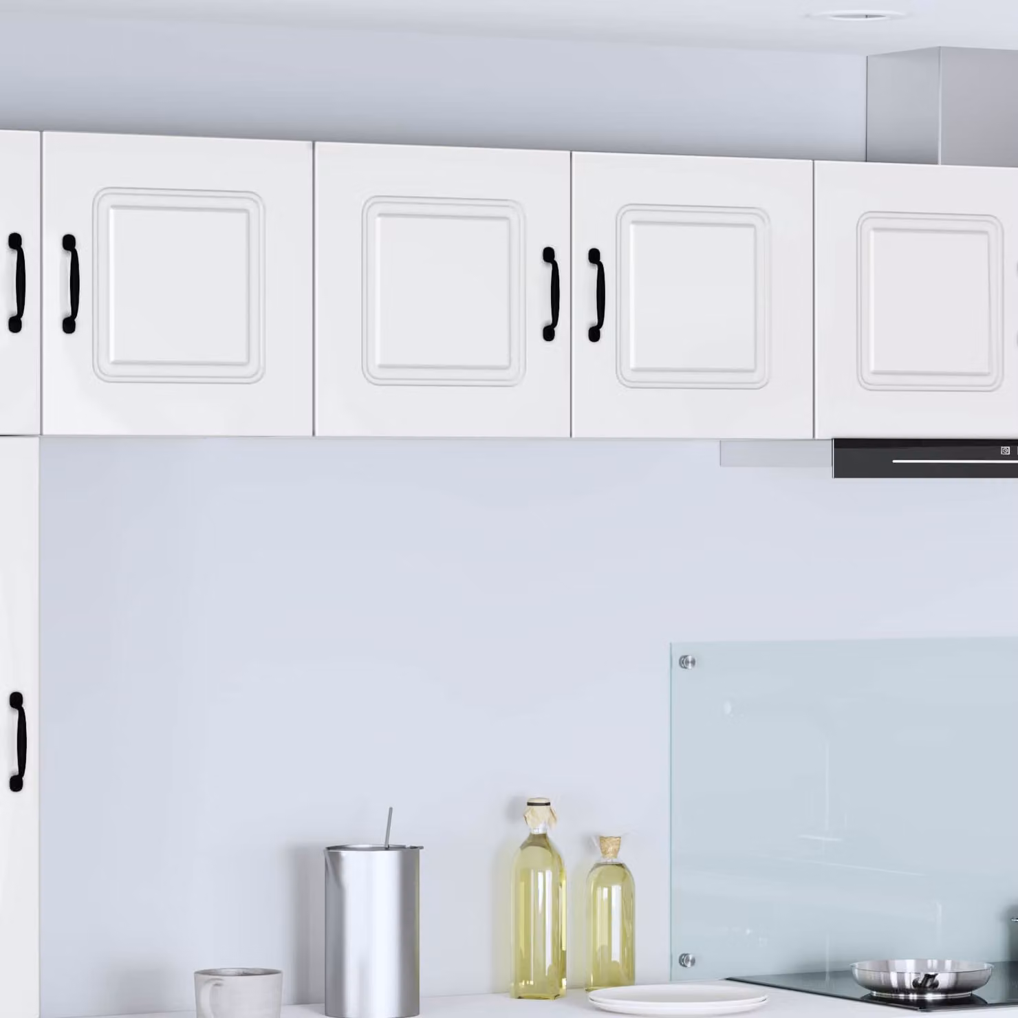 vidaXL Pensile da cucina Kalmar Bianco Lucido con ante a battente e ripiani interni L 80 x P 31 x H 40 cm