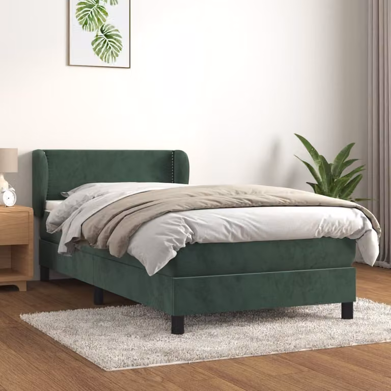 Maison Exclusive - Giroletto a Molle con Materasso Verde Scuro 100x200 cm Velluto