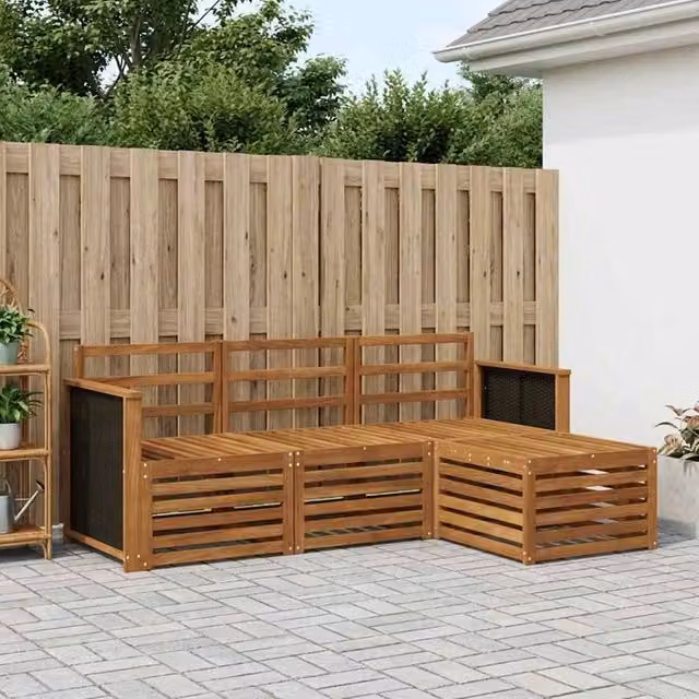 Set di divani da esterno 4 pz Naturale 3384190