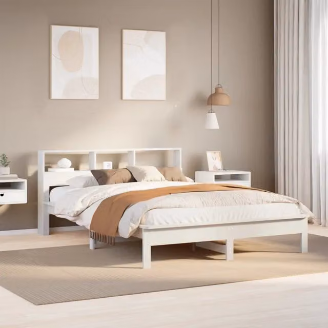 Letto senza Materasso Bianco 140x200 cm Legno Massello di Pino 3309738