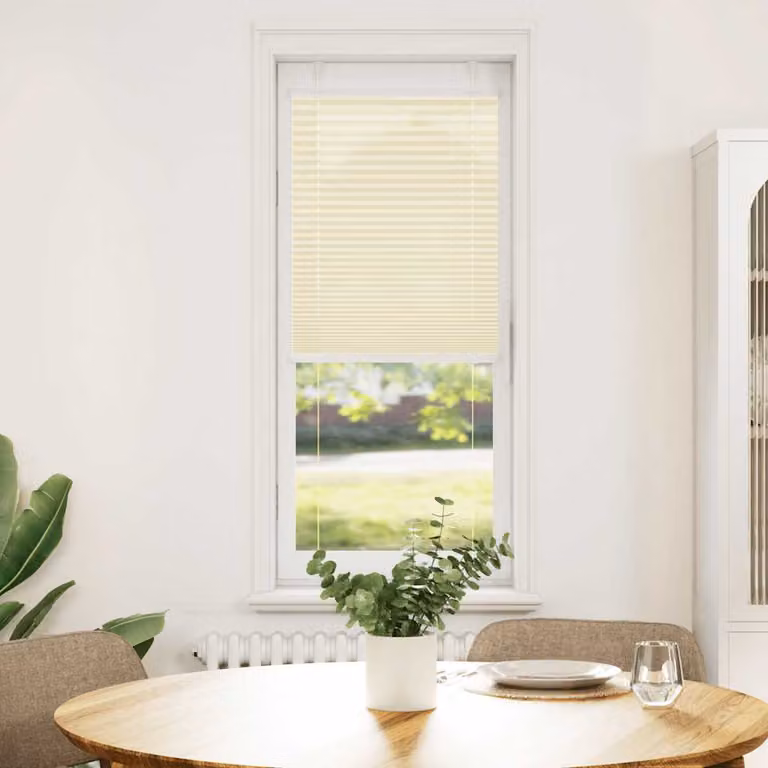 vidaXL Tenda Plissettata Crema 50x150 cm Larghezza Tessuto 49,4 cm