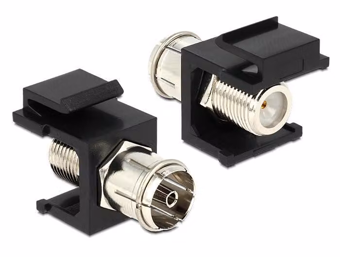 Keystone Modul IEC Buchse > F Buchse schwarz