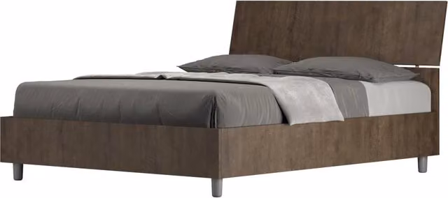 BS COM Letto matrimoniale francese senza rete 140x200 testata inclinata noce