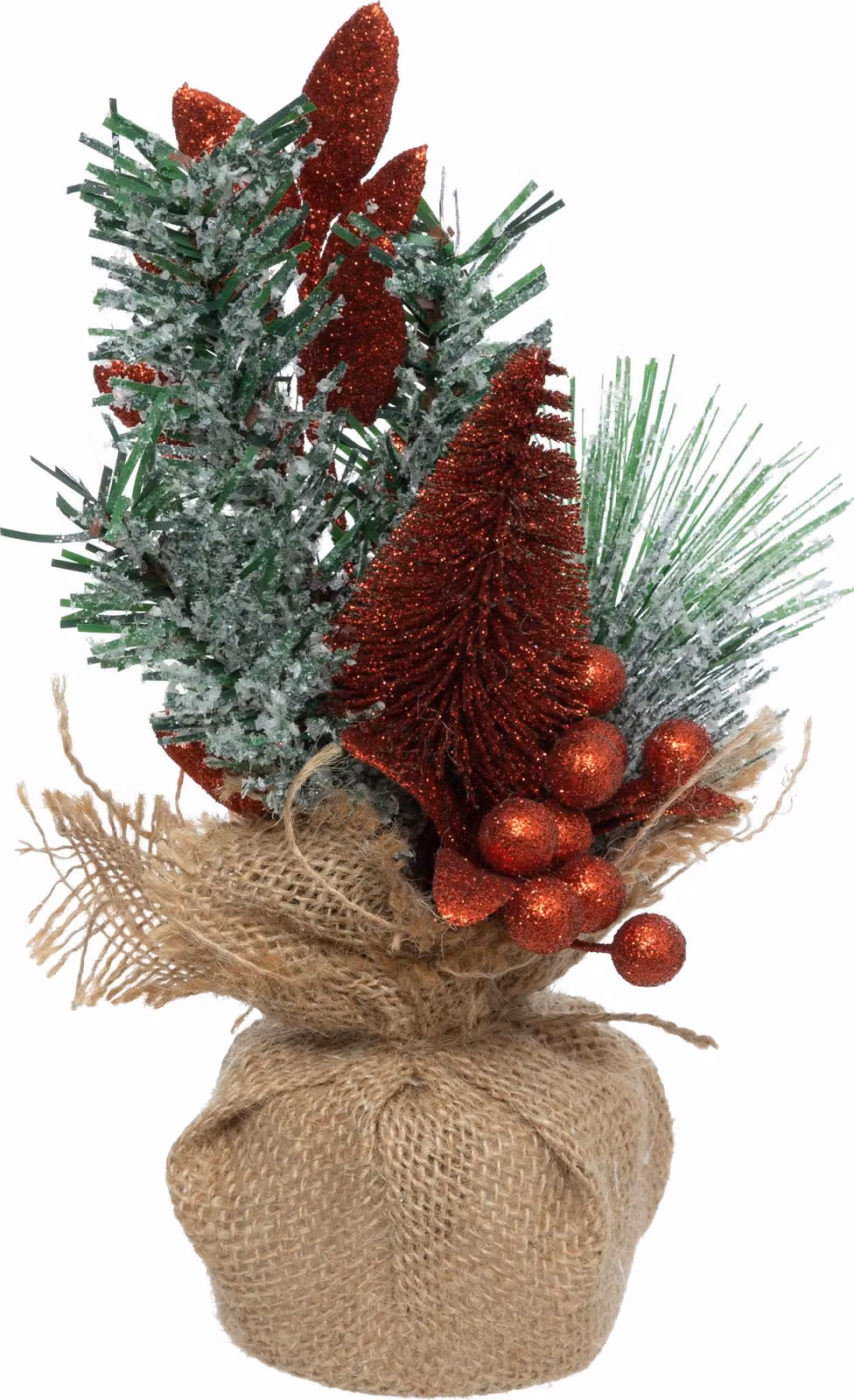 ATMOSPHERA | Albero di Natale - Albero di Natale - 24 cm - in sacco di iuta - Decorazione natalizia - Mini albero di Natale