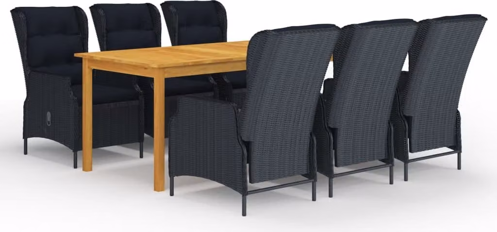Maison Exclusive - Set da pranzo da giardino da 7 pezzi, grigio scuro