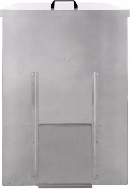 Bidone Monster Shop in acciaio zincato color argento per carbone e legna fino a 150 kg, antiruggine e anti roditore