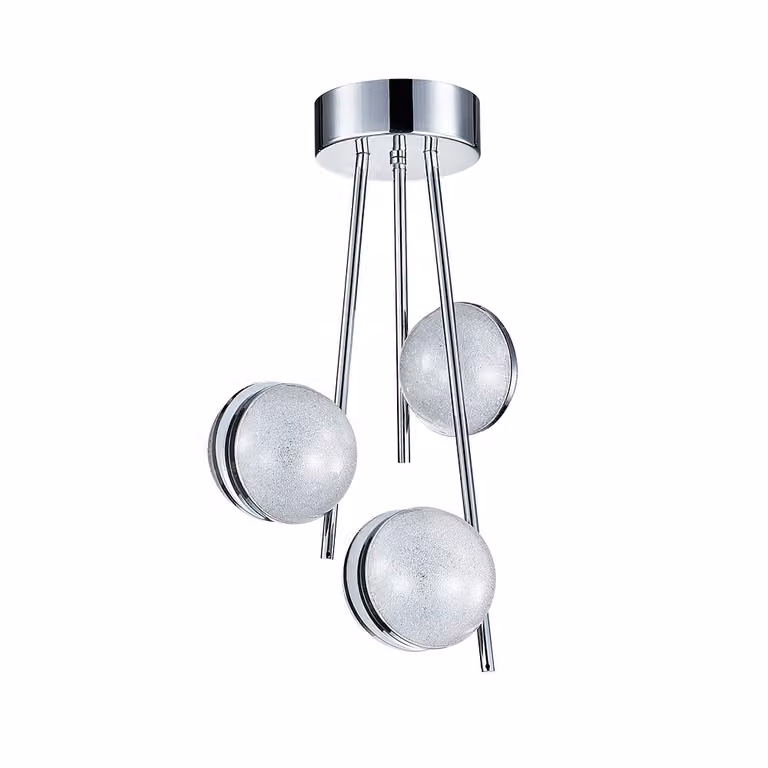 Plafone LED MALCOLM 24W, 4000K, argento/color cristallo, Ø: 36 H: 50 cm