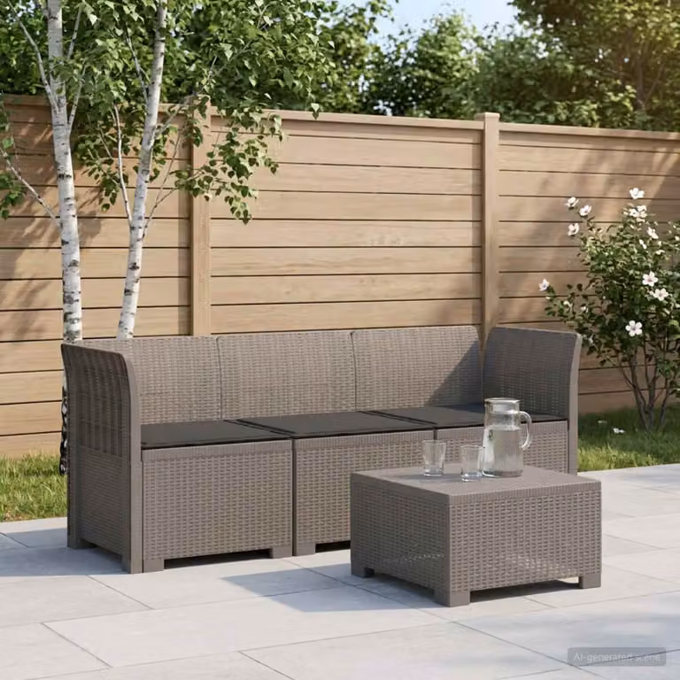 Divano da giardino a 3 posti vidaXL con cuscini in tessuto antracite e grigio resistente ai raggi UV