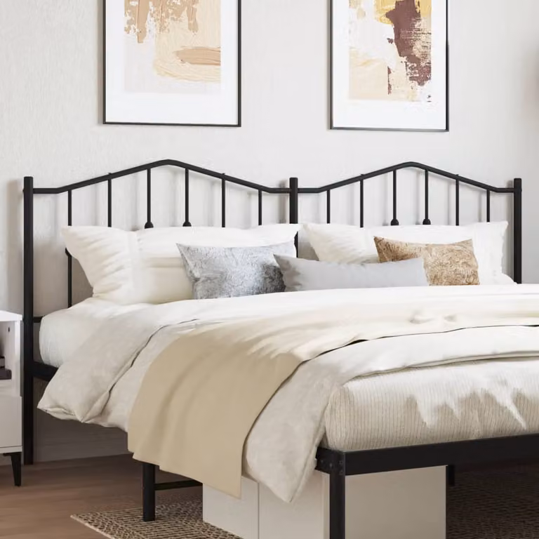 Testiera di ricambio in metallo nero vidaXL per letto 200x200 cm