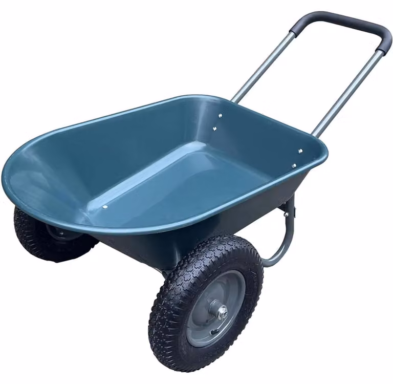 Carrello da giardino, capacità di carico 272 kg, sistema di scarico rapido, marca Amay, 2 ruote