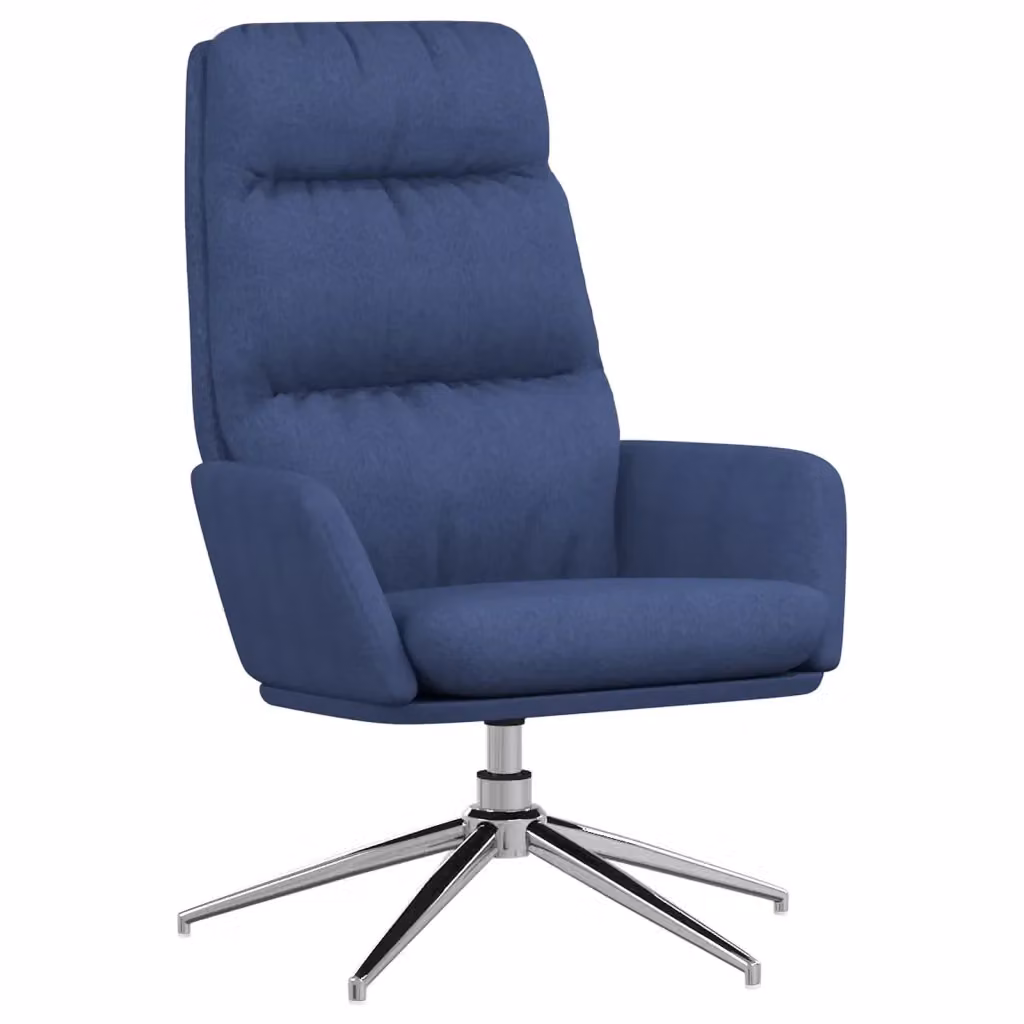 Sedia Relax Blu in Tessuto con Struttura in Metallo e Schiuma vidaXL – 2
